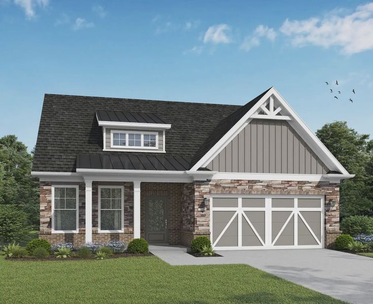 Representative exterior photo of a completed home built from the Canterbury by McKinley Homes in Cooper's Walk, Loganville, GA (Image 6). Representative exterior photo of a completed home built from the Canterbury by McKinley Homes in Cooper's Walk, Loganville, GA (Image 6).