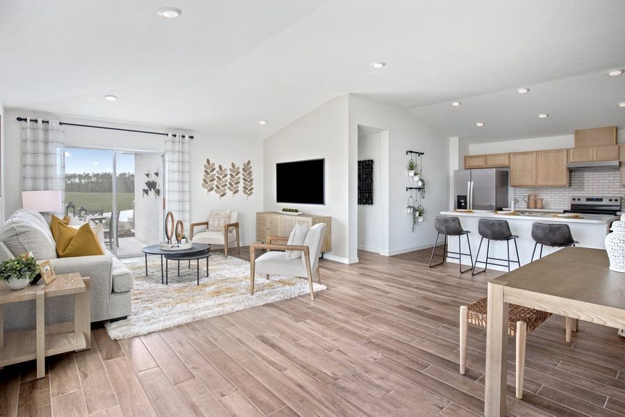 Representative furnished interior of a home built from the Plan 1511 Modeled by KB Home in The Preserve at Legends Pointe I, Hudson (Image 3).