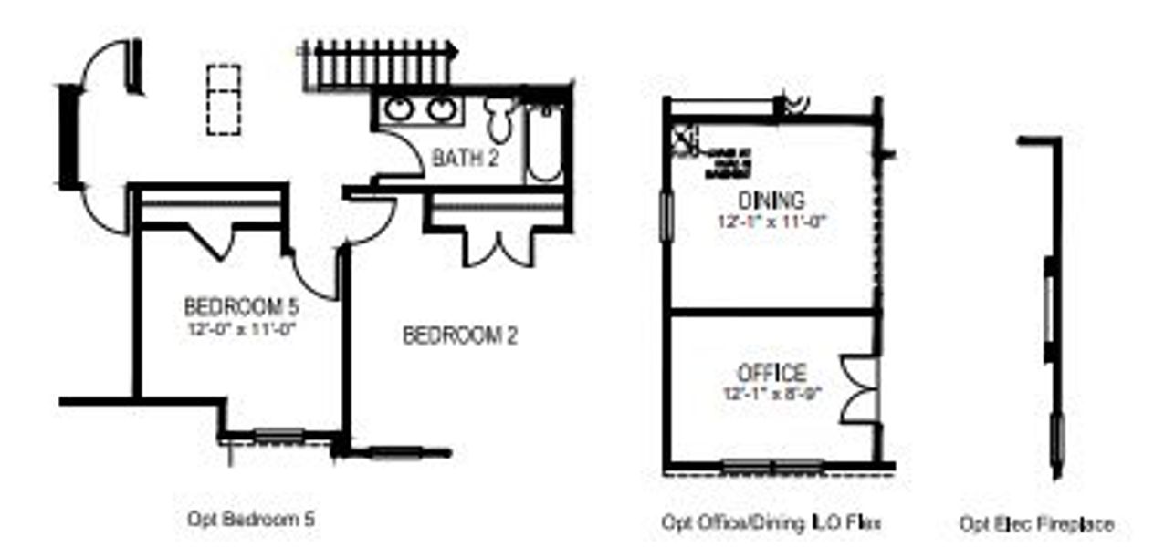 2D floor plan layout for the HANOVER by D.R. Horton in Fergus Crossing, York, SC (Image 8).