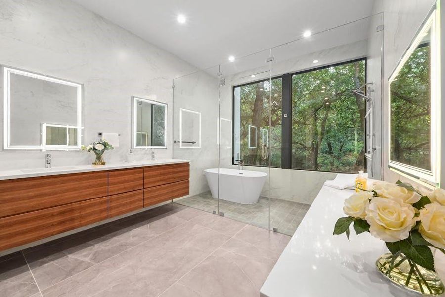 How about this luxurious primary bath?