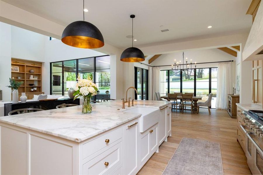 This kitchen, the heart of the home, is a show stopper!