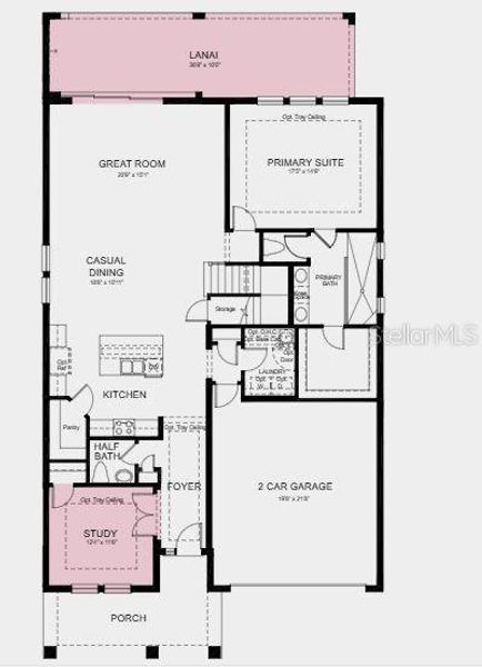 Additional Highlights include: extended covered lanai, study, pocket sliding glass door, 8' interior doors, and outdoor kitchen rough in.