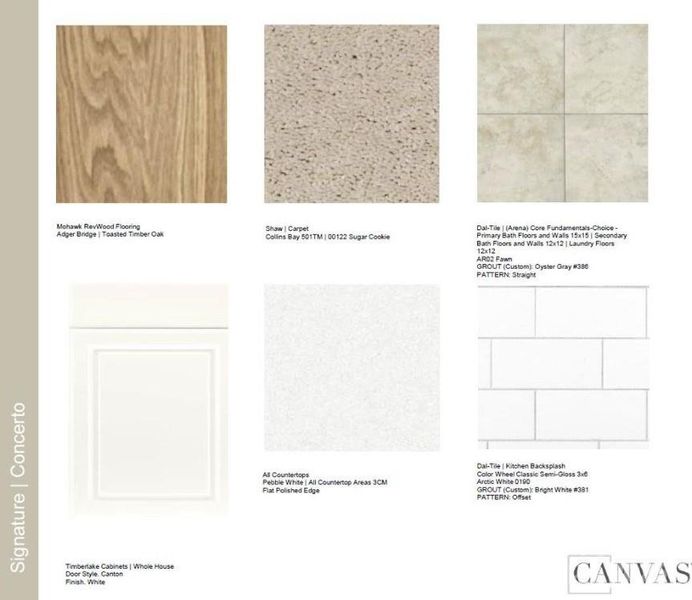 8661 Miles Gap Road design selections. Home is currently under construction and selections are subject to change.