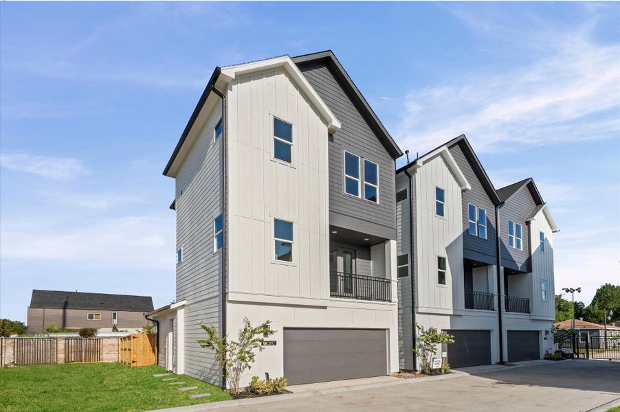Front exterior of a new home in , Houston, TX, highlighting curb appeal (Image 1).