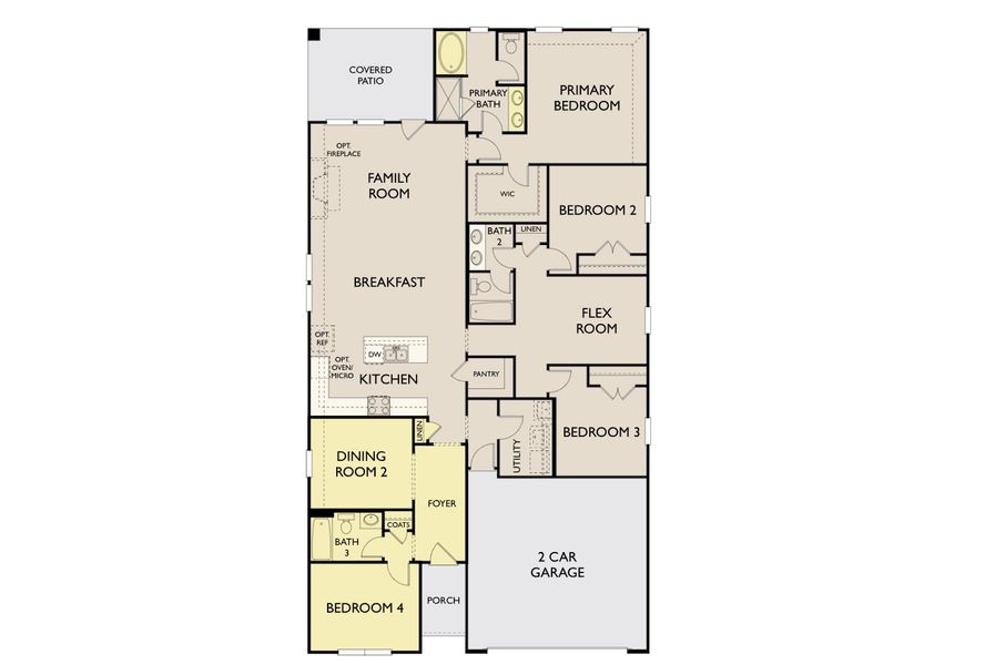 2D floor plan layout of this home in Brookshire at Legacy Hills-50s, Celina, TX (Image 5).