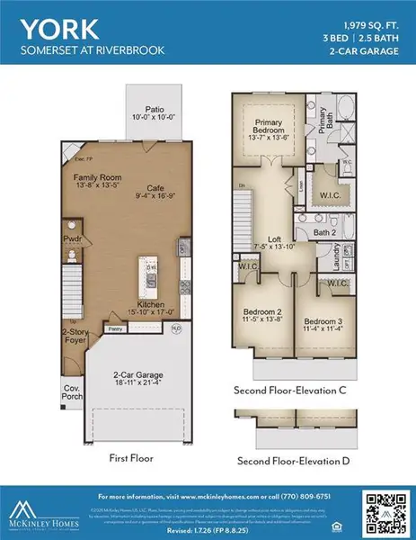 2D floor plan layout of this home in Somerset at Riverbrook, Gainesville, GA (Image 5).