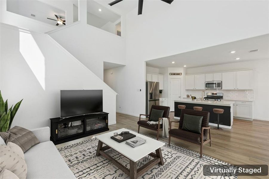 Furnished interior view inside a new home in Wildflower Ranch: Lonestar Collection, Fort Worth (Image 12). Furnished interior view inside a new home in Wildflower Ranch: Lonestar Collection, Fort Worth (Image 12).