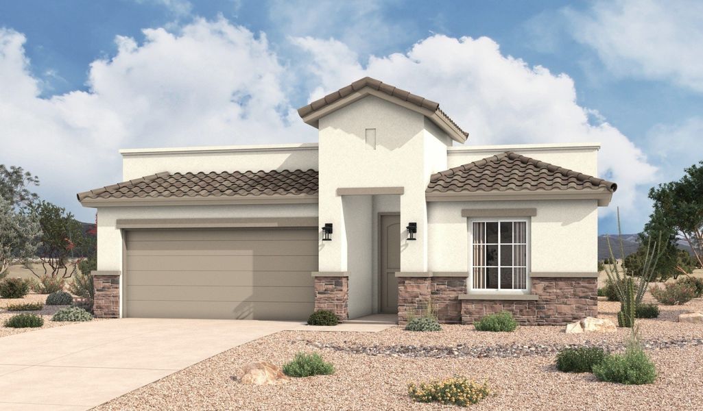 Representative exterior photo of a completed home built from the Prado by Hakes Brothers in Paseo Del Este, El Paso, TX (Image 18).
