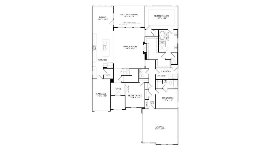 2D floor plan layout for the Locklan by Drees Custom Homes in The Homestead - 62', Rockwall, TX (Image 4). 2D floor plan layout for the Locklan by Drees Custom Homes in The Homestead - 62', Rockwall, TX (Image 4).