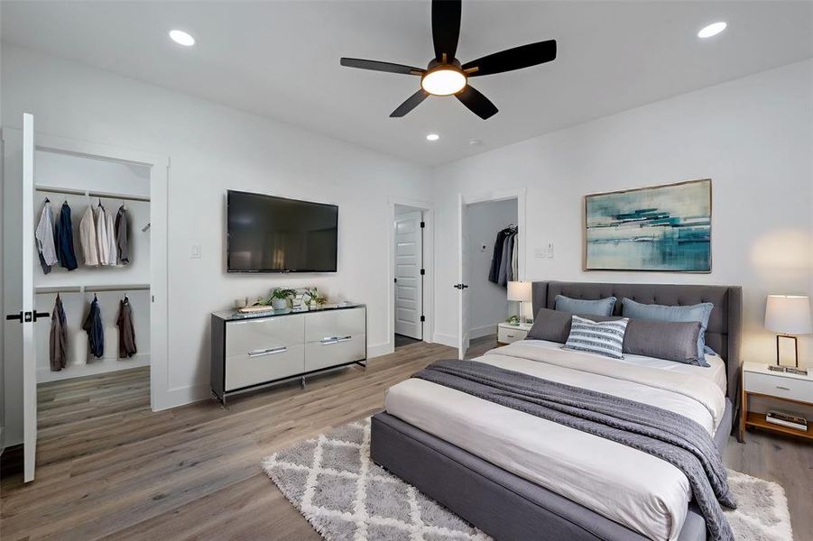 One of two secondary bedrooms with ample closet space.