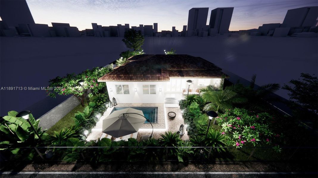 Exterior details and patio area of a home in , Miami Shores (Image 8). Exterior details and patio area of a home in , Miami Shores (Image 8).