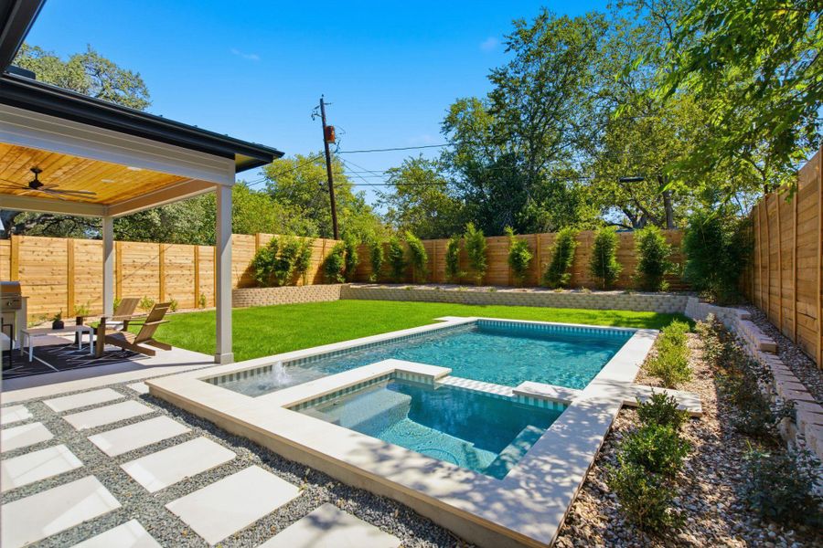 Exterior details and patio area of a home in , Austin (Image 23). Exterior details and patio area of a home in , Austin (Image 23).