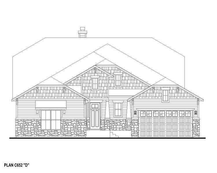 Plan C652 Elevation D w/ Stone Plan C652 Elevation D w/ Stone