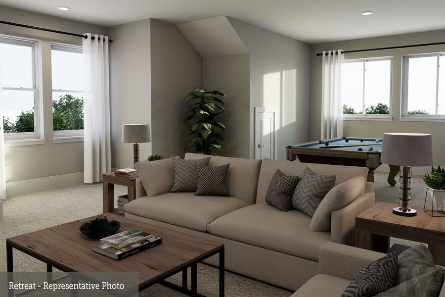 Representative furnished interior of a home built from the The Bistort by David Weekley Homes in Reserve at Park Row, Houston (Image 3).