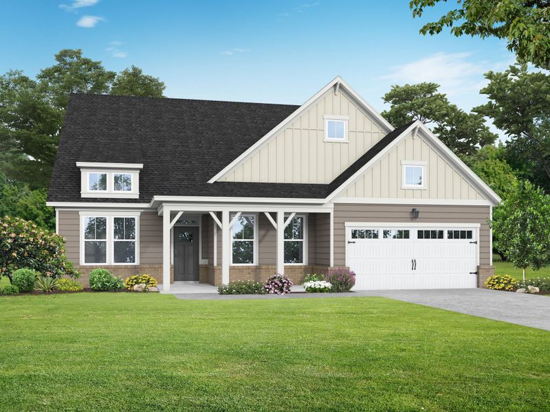Representative exterior photo of a completed home built from the The Magnolia A by Davidson Homes LLC in Springvale South, Fuquay Varina, NC (Image 2). Representative exterior photo of a completed home built from the The Magnolia A by Davidson Homes LLC in Springvale South, Fuquay Varina, NC (Image 2).