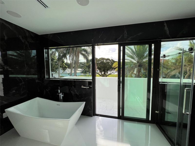 Master Bathroom With Balcony