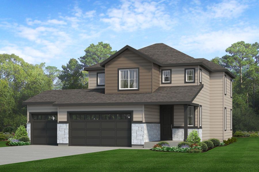 Representative exterior photo of a completed home built from the Telluride by Landsea Homes in Cherry Meadows, Brighton, CO (Image 18). Representative exterior photo of a completed home built from the Telluride by Landsea Homes in Cherry Meadows, Brighton, CO (Image 18).