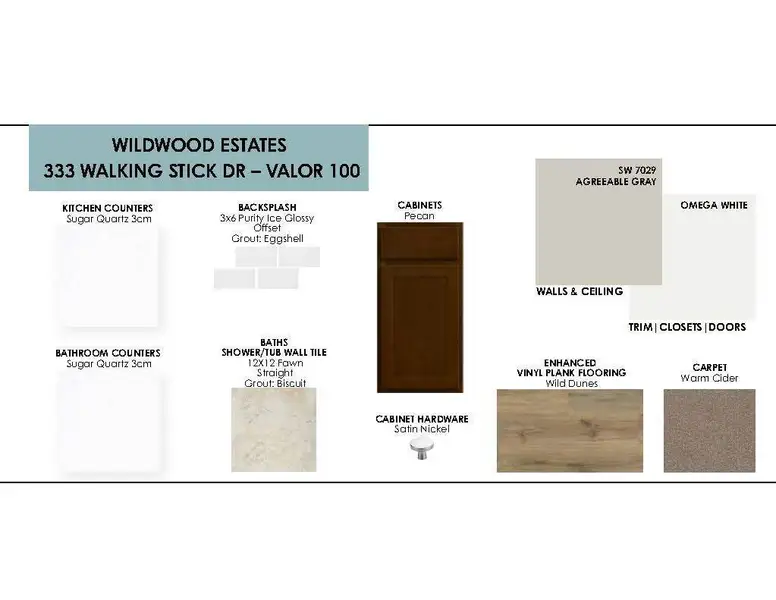 Sample of building materials used in homes in Wildwood Estates, Nolanville (Image 4). Sample of building materials used in homes in Wildwood Estates, Nolanville (Image 4).