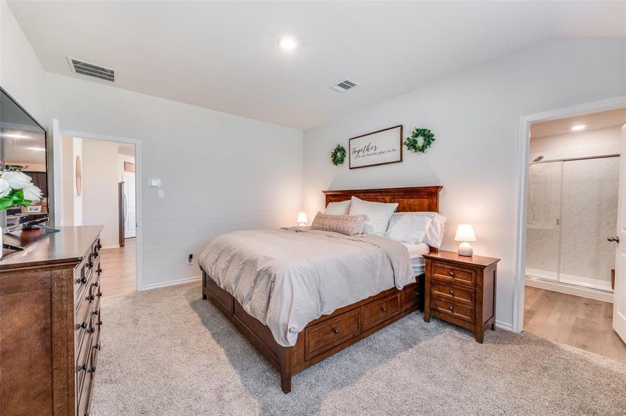 Spacious owners suite with recessed lighting