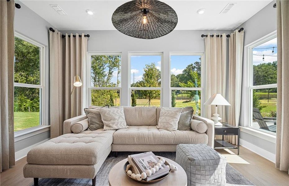 Furnished interior view inside a new home in Rose Creek, Cumming (Image 44). Furnished interior view inside a new home in Rose Creek, Cumming (Image 44).