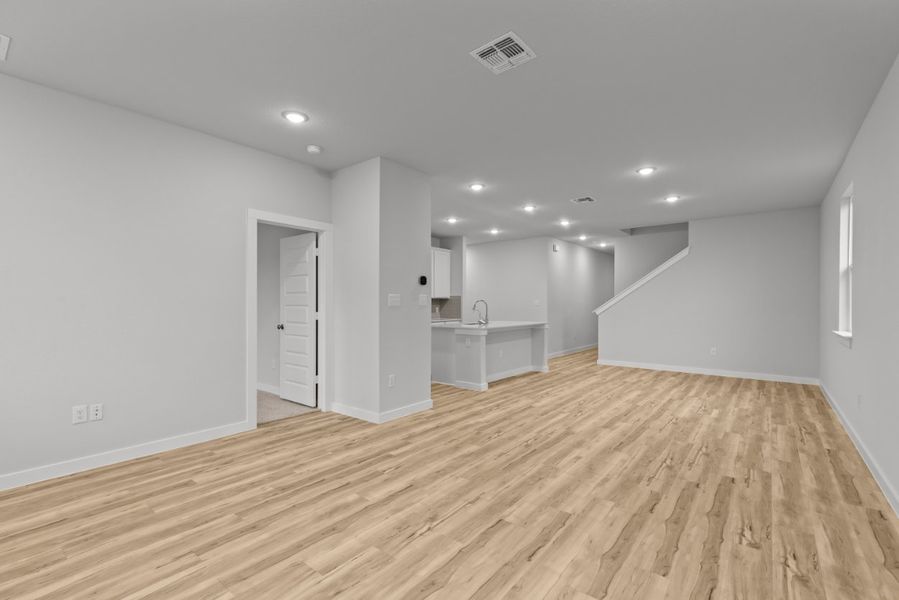 A large empty room. A large empty room.