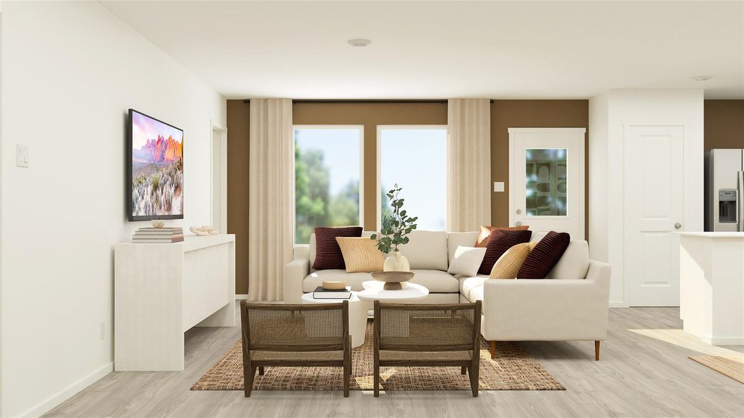 Furnished interior view inside a new home in Bertram Oaks, Bertram (Image 14). Furnished interior view inside a new home in Bertram Oaks, Bertram (Image 14).