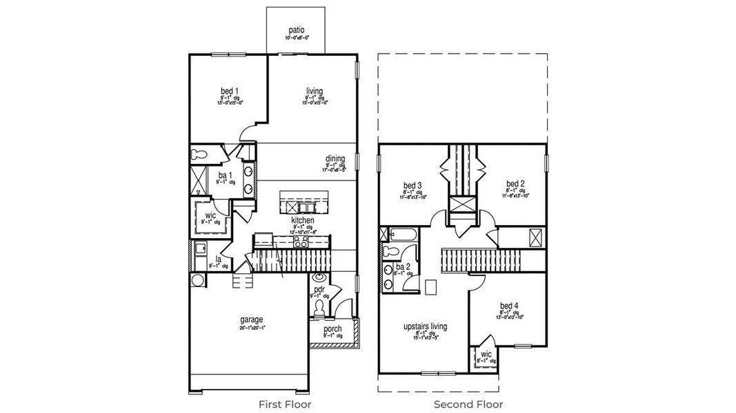 2D floor plan layout of this home in Lakeview at Kitfield, Moncks Corner, SC (Image 2). 2D floor plan layout of this home in Lakeview at Kitfield, Moncks Corner, SC (Image 2).