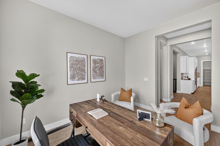 Furnished interior view inside a new home in Trailstone, Arvada (Image 6).