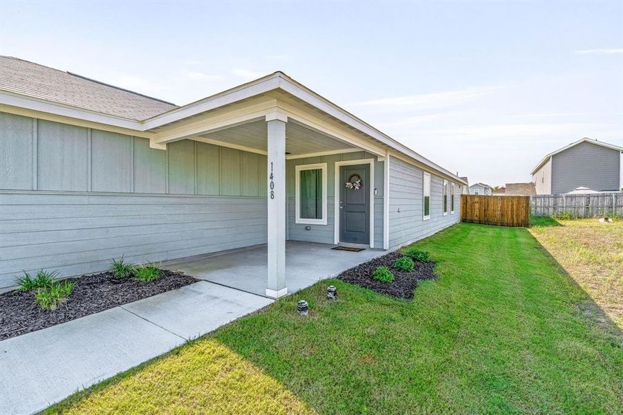Front exterior of a new home in South Oak Grove: Cottage Collection, Fort Worth, TX, highlighting curb appeal (Image 20). Front exterior of a new home in South Oak Grove: Cottage Collection, Fort Worth, TX, highlighting curb appeal (Image 20).
