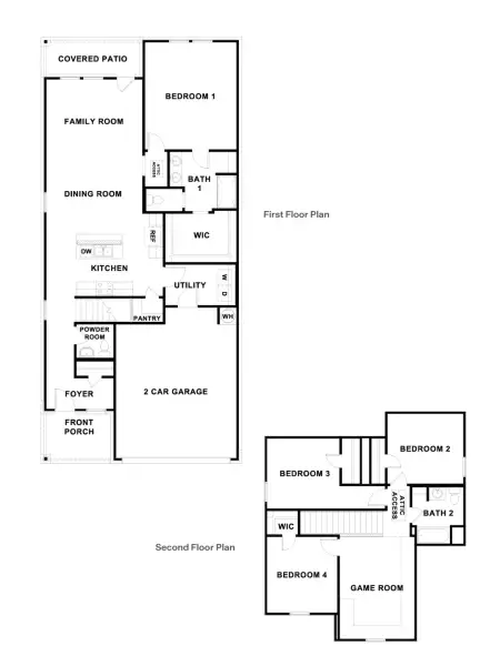 2D floor plan layout of this home in Bollinger, Maxwell, TX (Image 4).