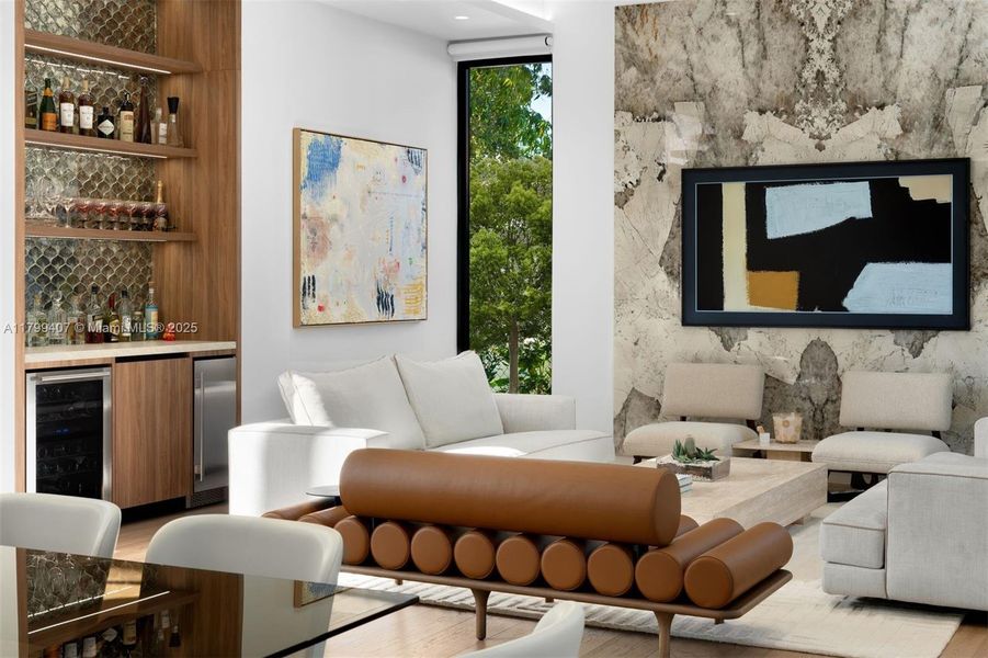 Furnished interior view inside a new home in , Miami (Image 10).