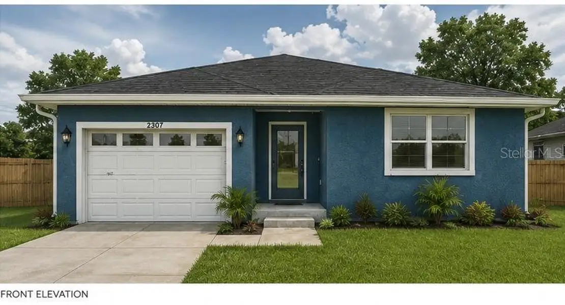 Front exterior of a new home in , Tampa, FL, highlighting curb appeal (Image 1). Front exterior of a new home in , Tampa, FL, highlighting curb appeal (Image 1).