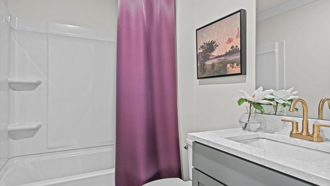 Pelham home plan secondary/guest bathroom with shower