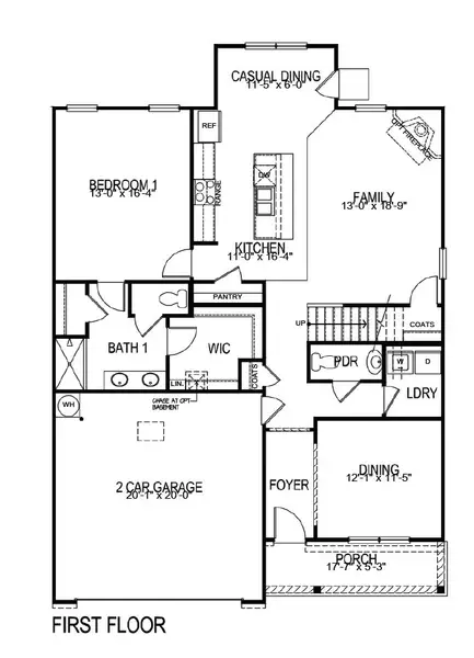 2D floor plan layout of this home in Woodglen, Piedmont, SC (Image 3).
