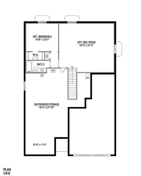 Plan C410 Base Rec Bed