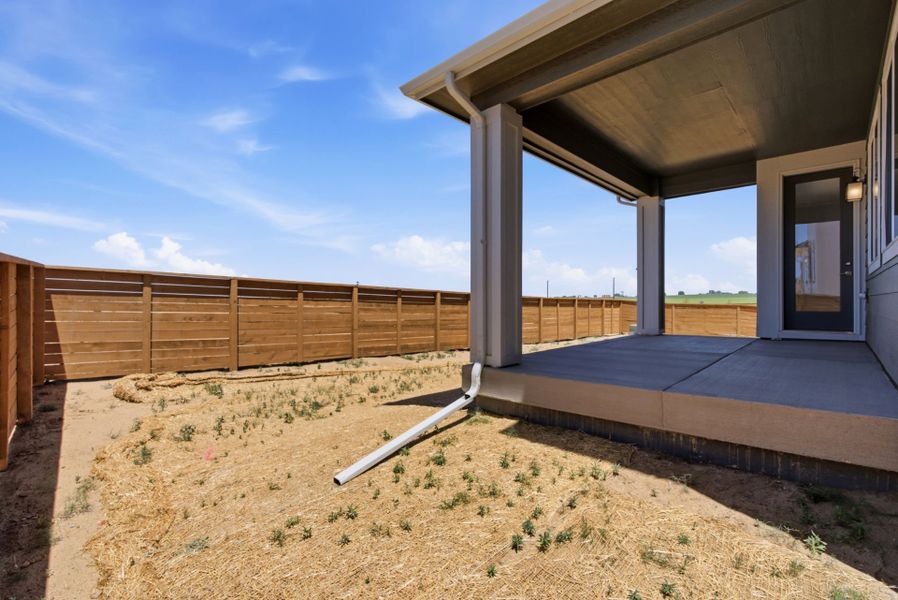 Exterior details and patio area of a home in Cordovan, Firestone (Image 3).