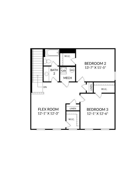 2D floor plan layout for the The Sadler by Stanley Martin Homes in Oakfield Trails, Parrish, FL (Image 4).