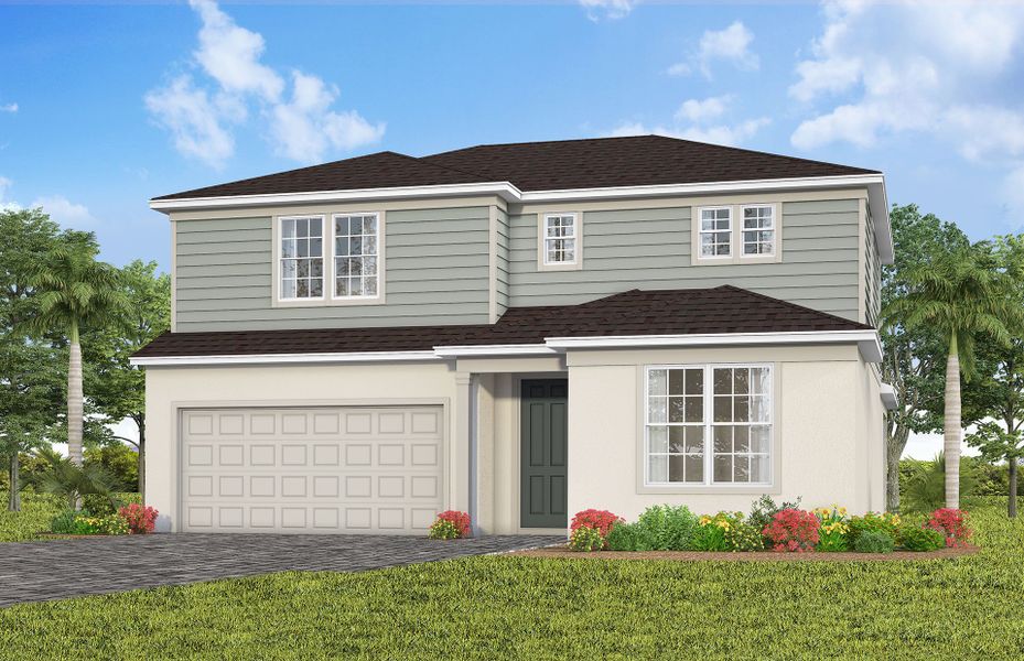 Representative exterior photo of a completed home built from the Ruby by Pulte Homes in Lakehaven Estates, Clermont, FL (Image 22). Representative exterior photo of a completed home built from the Ruby by Pulte Homes in Lakehaven Estates, Clermont, FL (Image 22).