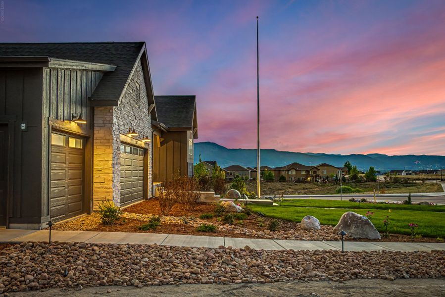 Representative exterior details of a home built from the Glen Eyrie by Scott Felder Homes in Jackson Creek, Monument (Image 3). Representative exterior details of a home built from the Glen Eyrie by Scott Felder Homes in Jackson Creek, Monument (Image 3).