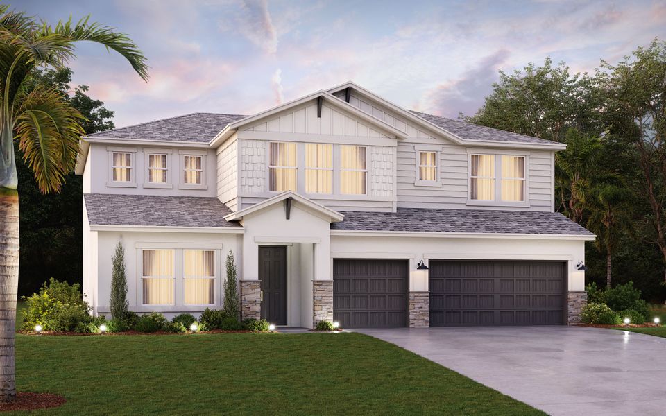 Representative exterior photo of a completed home built from the Florence by Cardel Homes in Fieldstone, Plant City, FL (Image 6).