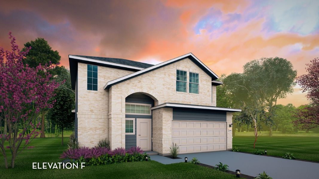 Representative exterior photo of a completed home built from the Lavaca by CastleRock Communities in Massey Oaks, Pearland, TX (Image 15).