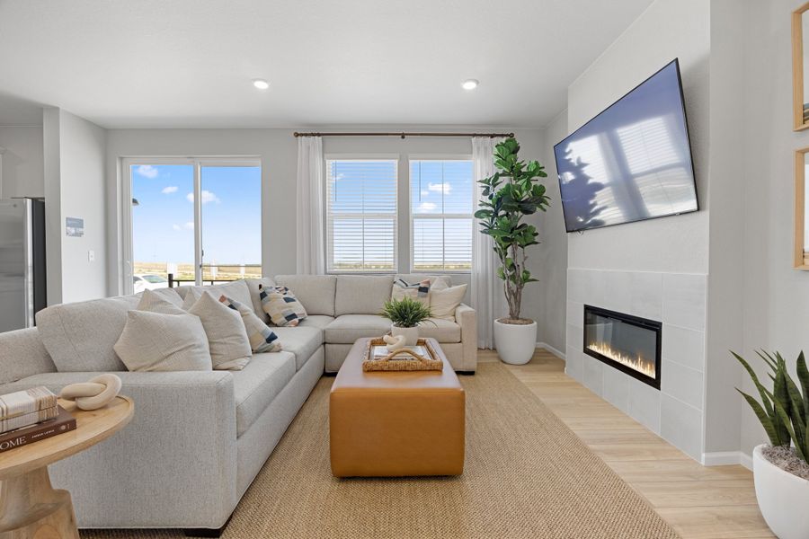 Representative furnished interior of a home built from the 2504 by Risewell Homes in Harvest Crossing, Aurora (Image 6).