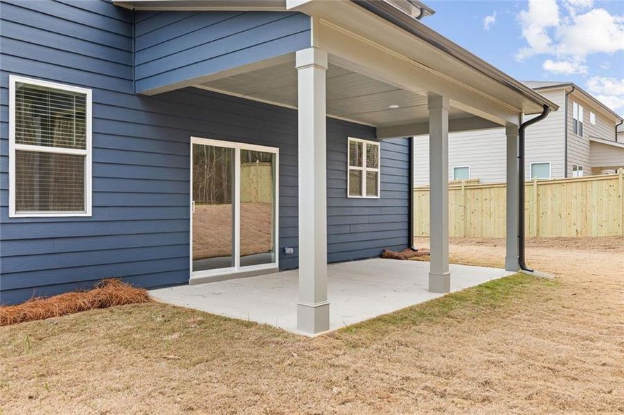 Exterior details and patio area of a home in Reserve at Gum Springs, Jefferson (Image 3). Exterior details and patio area of a home in Reserve at Gum Springs, Jefferson (Image 3).