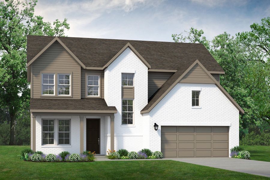 Representative exterior photo of a completed home built from the Atkinson by UnionMain Homes in Pickens Bluff, Hiram, GA (Image 3).