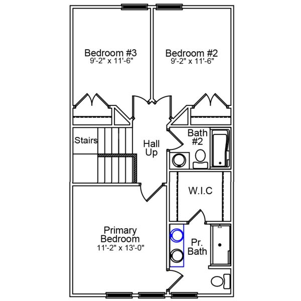 2D floor plan layout of this home in Edwards Station, Taylors, SC (Image 4).