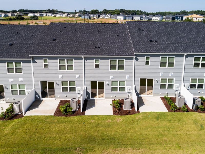 Front exterior of a new home in Vaughan Farms, Angier, NC, highlighting curb appeal (Image 20).