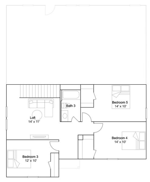 2D floor plan layout of this home in Crockett Meadows, Conroe, TX (Image 3).