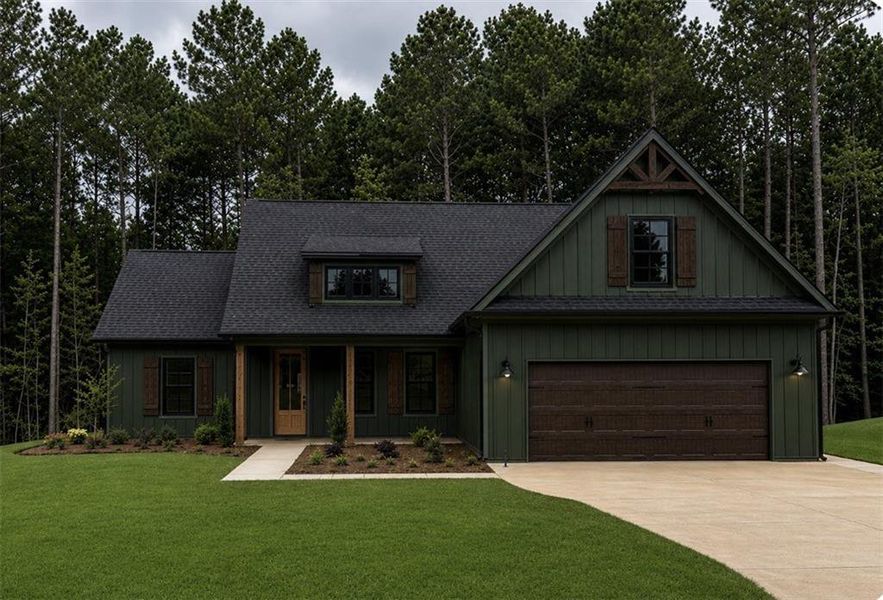Front exterior of a new home in , Rockmart, GA, highlighting curb appeal (Image 1). Front exterior of a new home in , Rockmart, GA, highlighting curb appeal (Image 1).