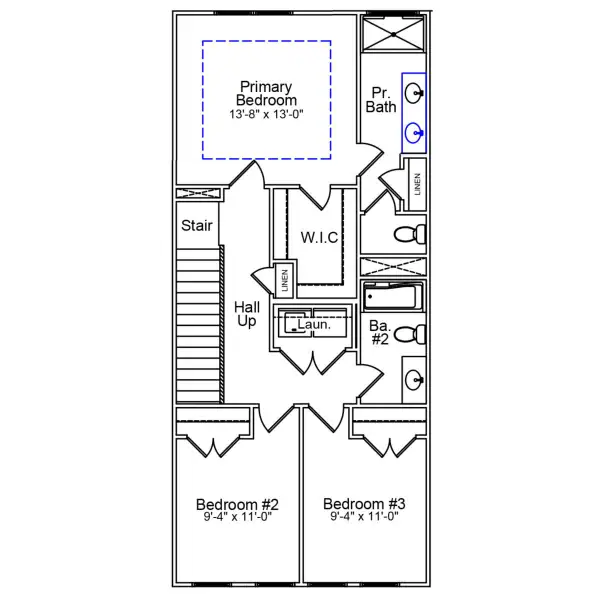 2D floor plan layout of this home in Nichols Landing, Charlotte, NC (Image 4).