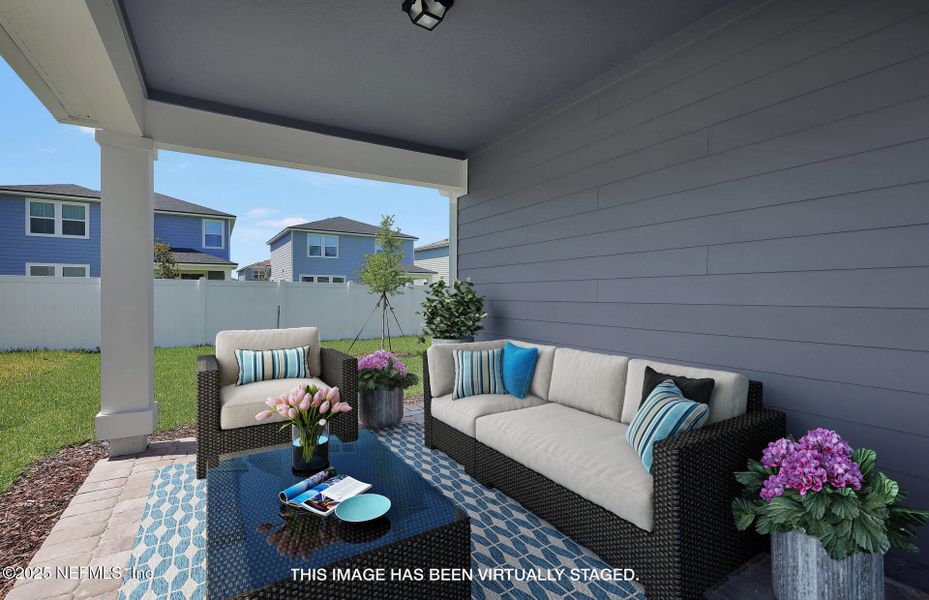 Exterior details and patio area of a home in Murray Farms, Middleburg (Image 3).